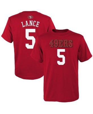 Big Boys Trey Lance Scarlet San Francisco 49ers Mainliner Name and Number  T-shirt