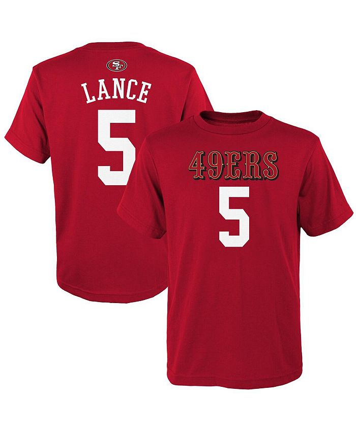 Outerstuff Big Boys Trey Lance Scarlet San Francisco 49ers Mainliner Name  and Number T-shirt - Macy's