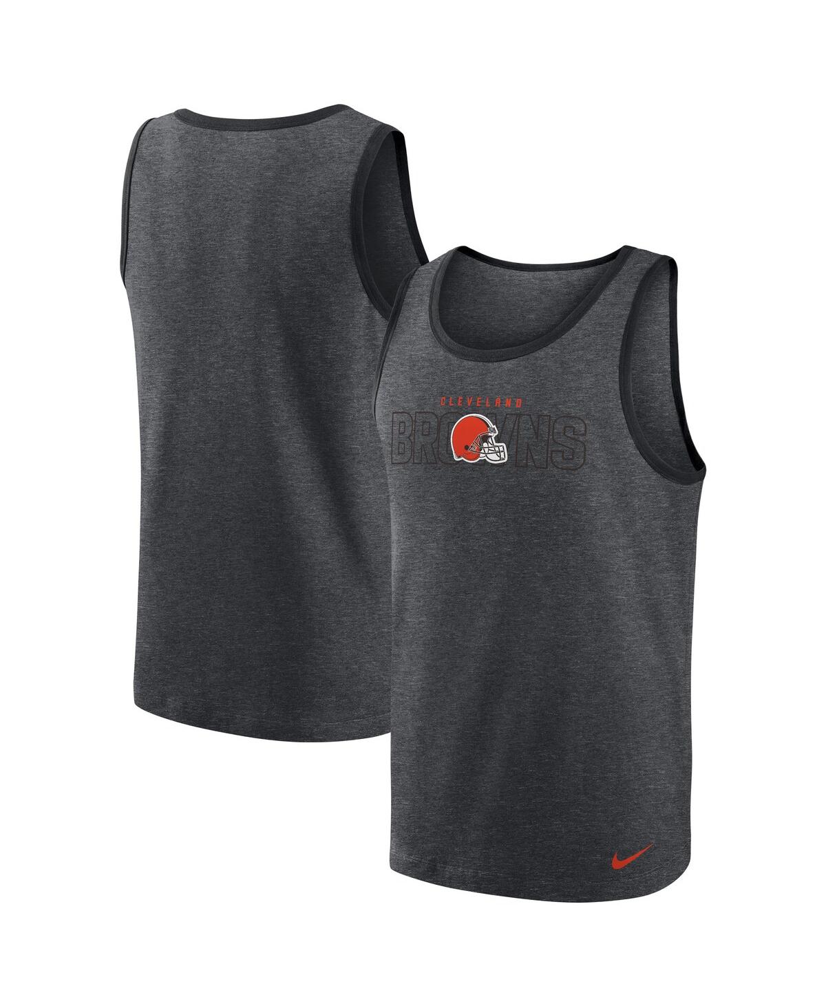 Men's NikeCleveland Browns Tri-Blend Tank Top - Heathered Charcoal