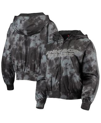 Women's Black Chicago Bears Galaxy Full-Zip Windbreaker Hoodie Jacket