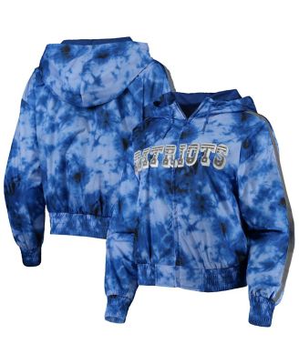 Women's Navy New England Patriots Galaxy Full-Zip Windbreaker Hoodie Jacket