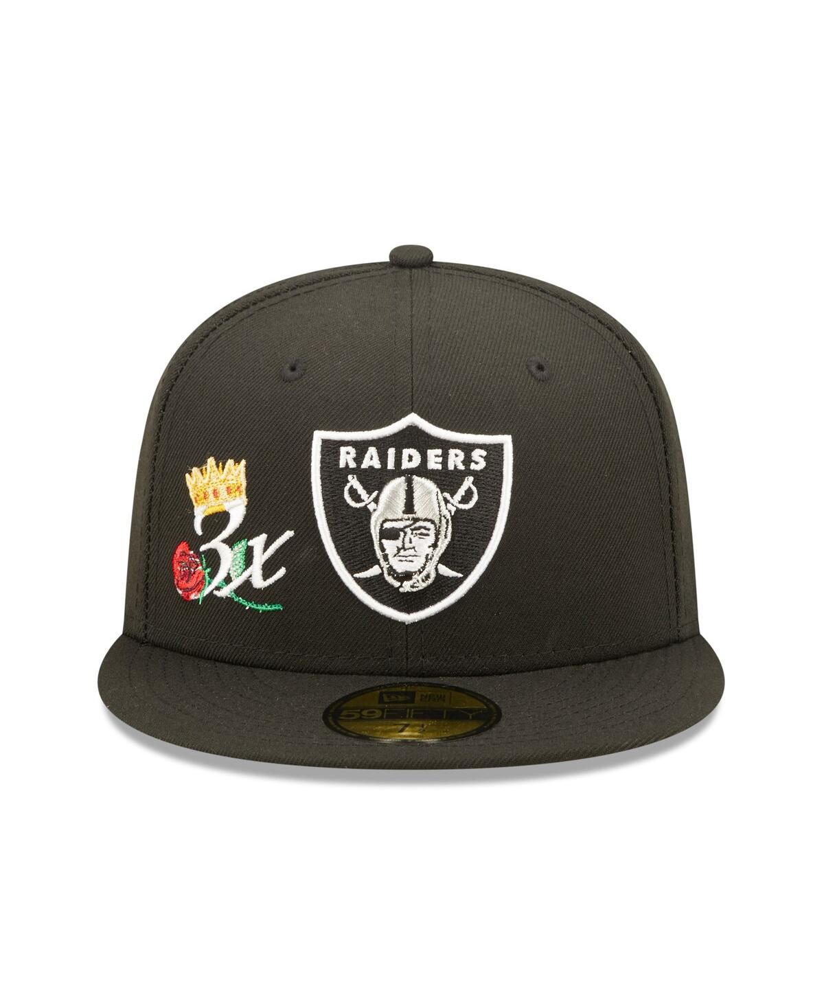 Men's New EraLas Vegas Raiders Crown 3x Super Bowl Champions 59FIFTY Fitted Hat - Black