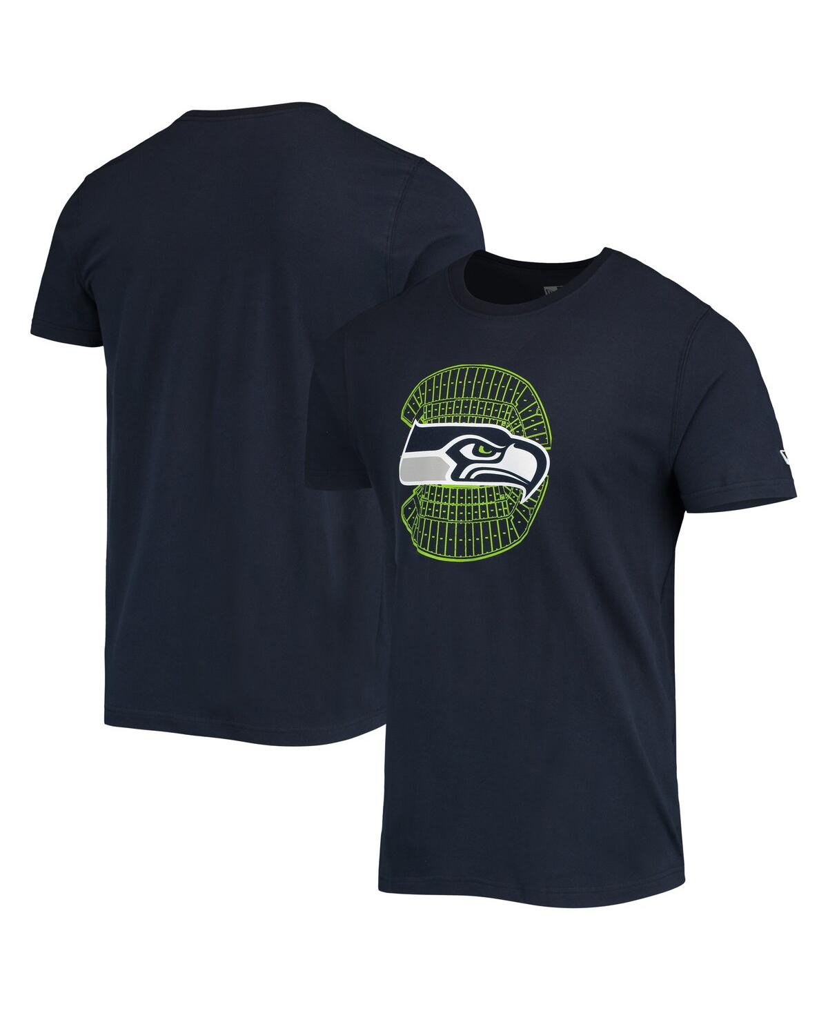 NEW ERA MEN'S NEW ERA COLLEGE NAVY SEATTLE SEAHAWKS STADIUM T-SHIRT 