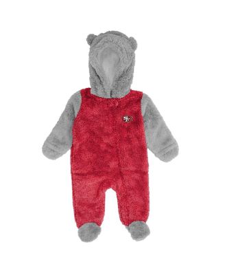 Newborn and Infant Boys and Girls Cardinal Arizona Cardinals Game Nap Teddy Fleece Bunting Full-Zip Sleeper