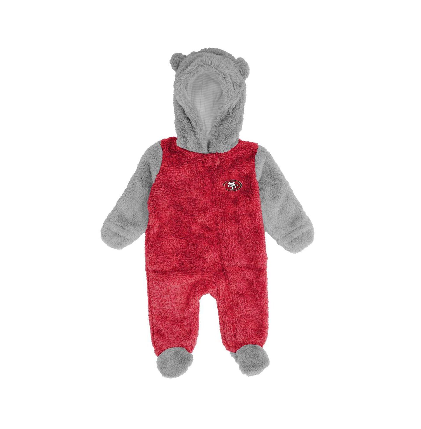 Outerstuff Newborn and Infant Boys and Girls Cardinal Arizona Cardinals Game Nap Teddy Fleece Bunting Full-Zip Sleeper — фото 3