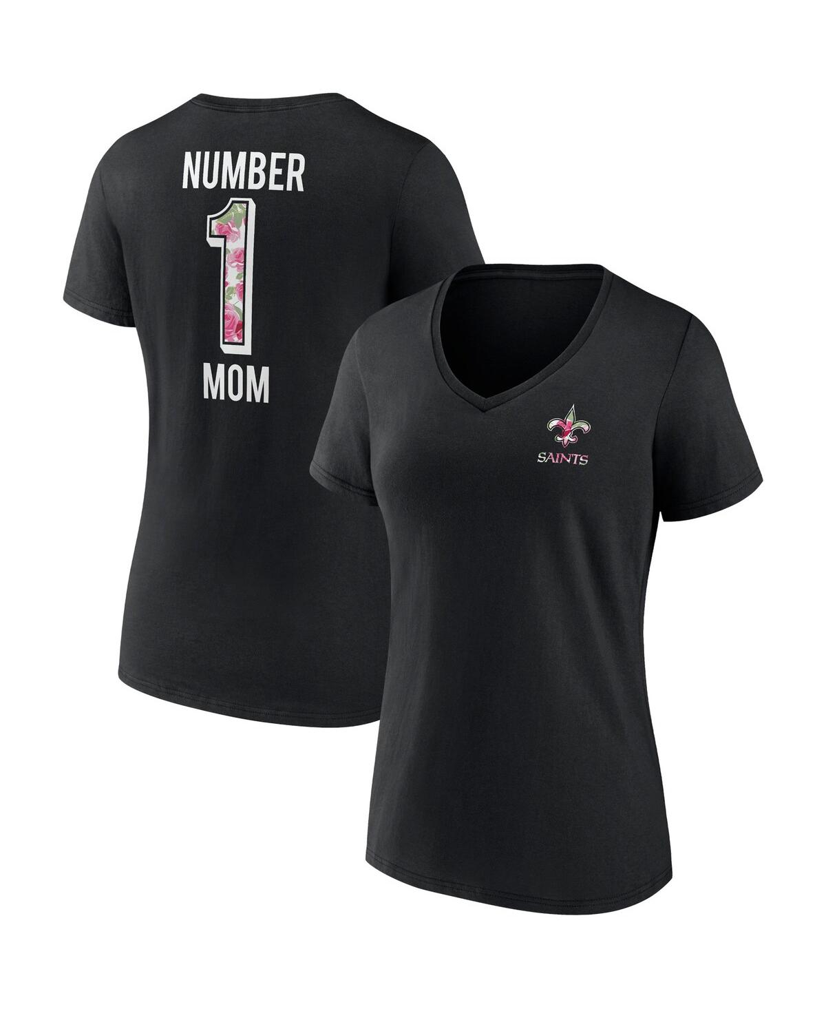 Fanatics Branded Black New Orleans Saints Team Mother's Day V-neck T-shirt In Black