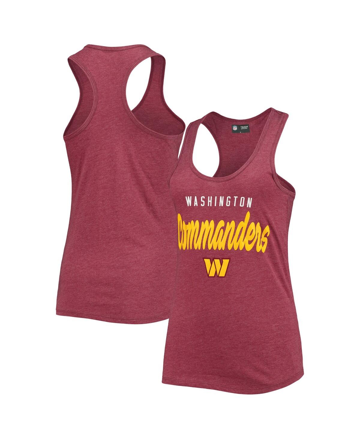 NEW ERA WOMEN'S NEW ERA HEATHERED BURGUNDY WASHINGTON COMMANDERS WORDMARK RACERBACK TANK TOP 