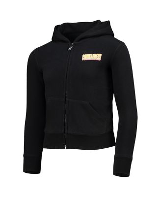 Big Girls Black Washington Commanders Full-Zip Hoodie