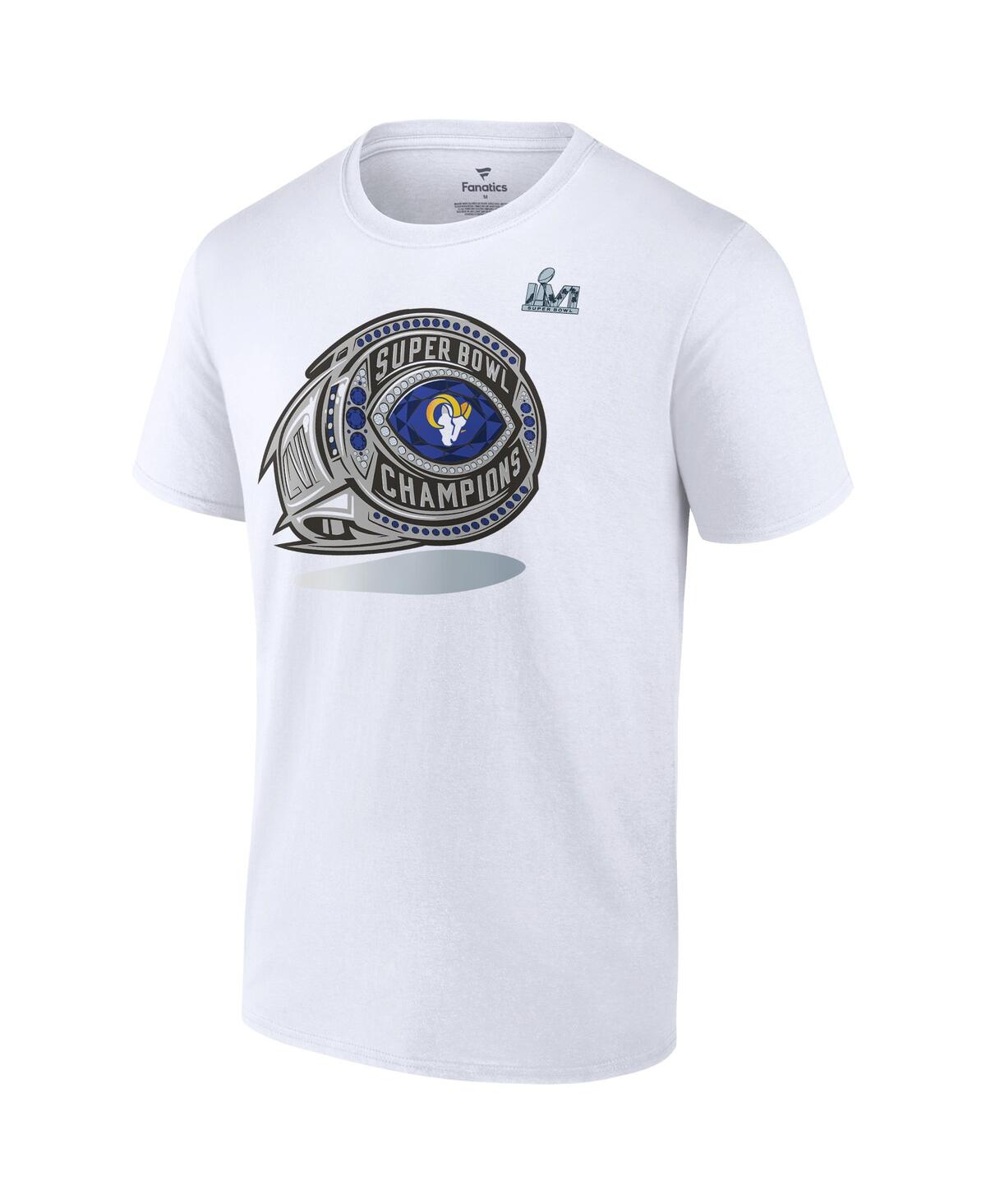 Fanatics Branded White Los Angeles Rams Super Bowl Lvi Champions Big & Tall Ring T-shirt In White