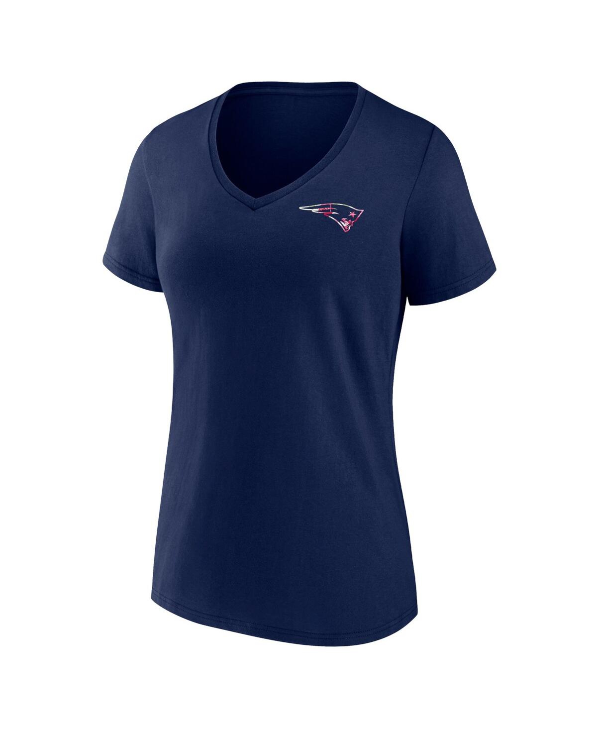 Fanatics Women's  Navy New England Patriots Plus Size Mother's Day #1 Mom V-neck T-shirt In Navy