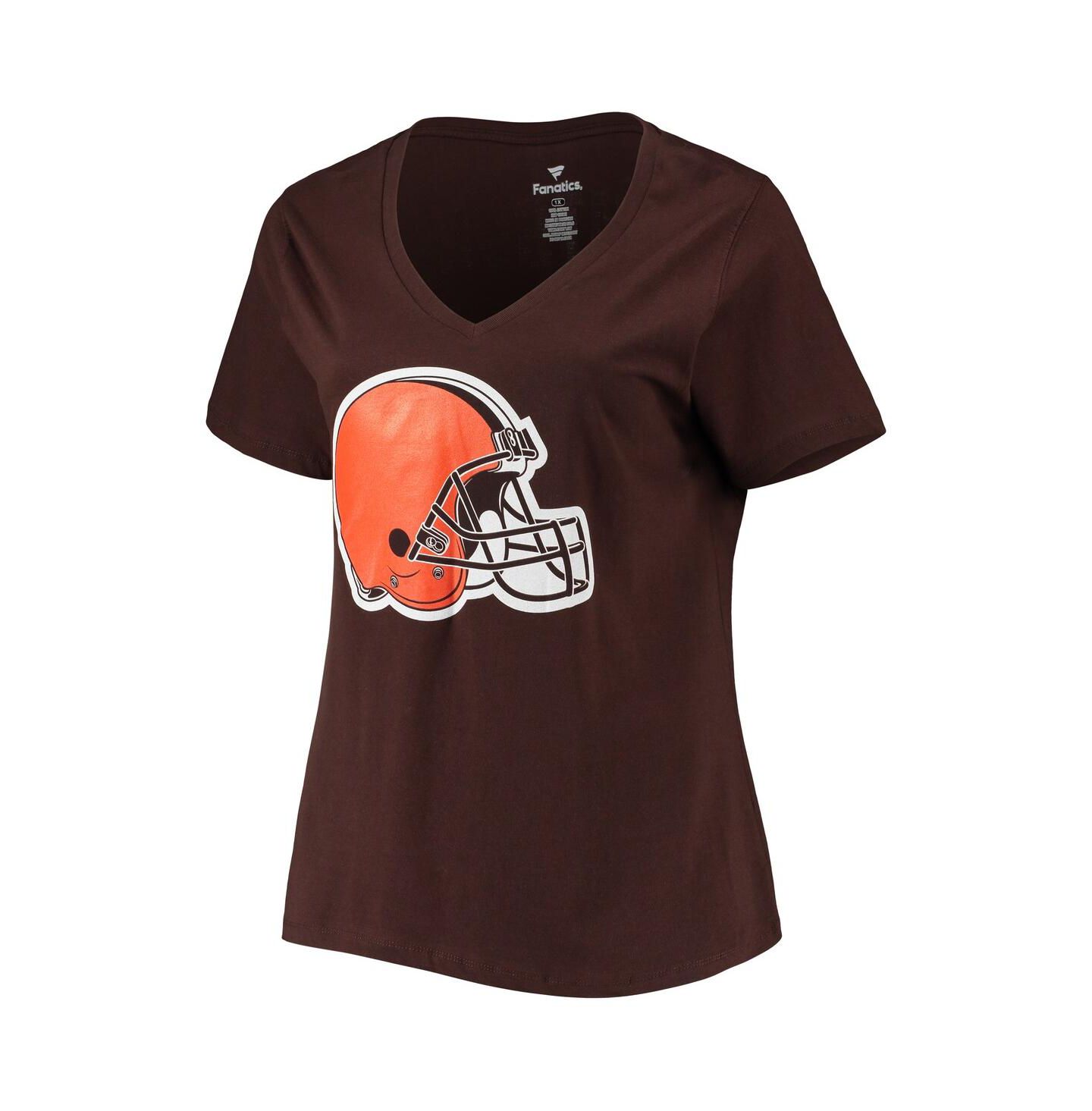 Женская футболка Fanatics Deshaun Watson Brown Cleveland Browns Plus Size Player Name and Number V-Neck — фото 3