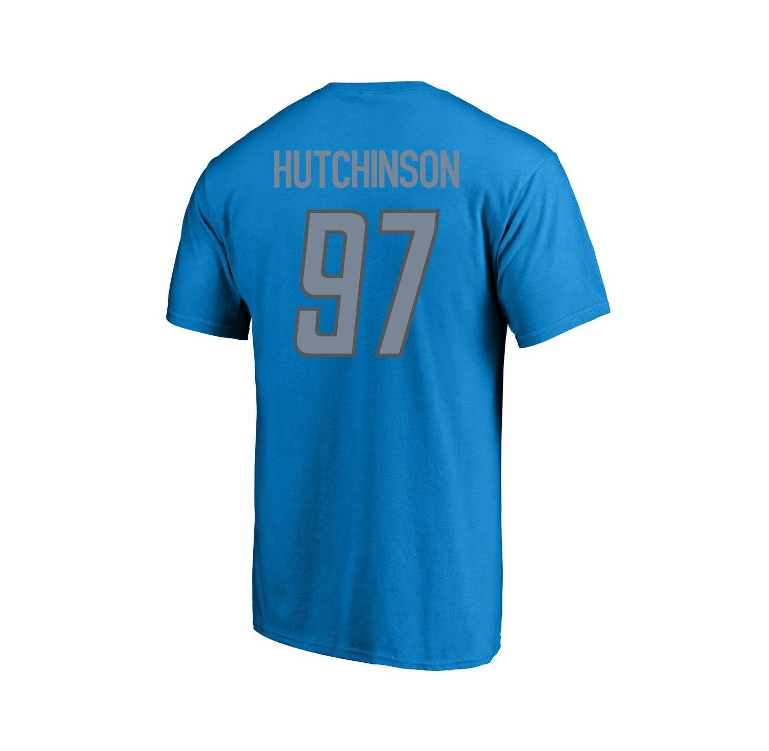 Men's Aidan Hutchinson Blue Detroit Lions Big and Tall Player Name and Number T-shirt
