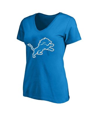 Women's Aidan Hutchinson Blue Detroit Lions Plus Size Player Name and Number V-Neck T-shirt