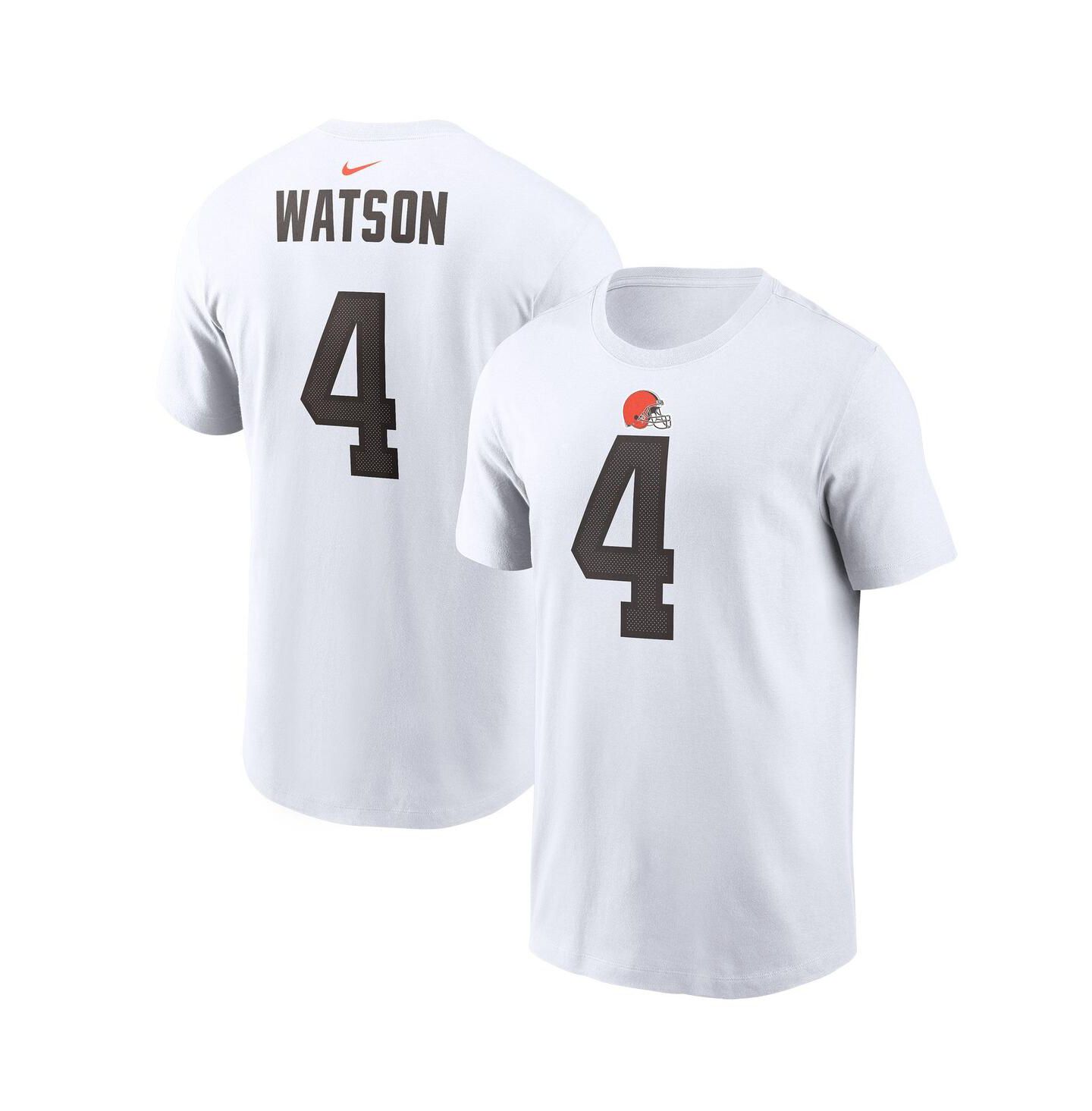 Мужская футболка Nike Deshaun Watson White Cleveland Browns Player Name & Number — фото 2