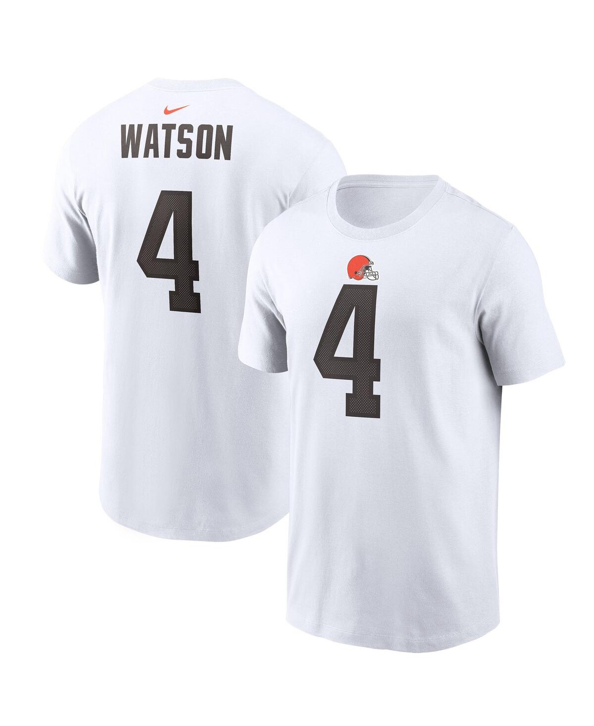 Shop Nike Men's  Deshaun Watson White Cleveland Browns Player Name & Number T-shirt