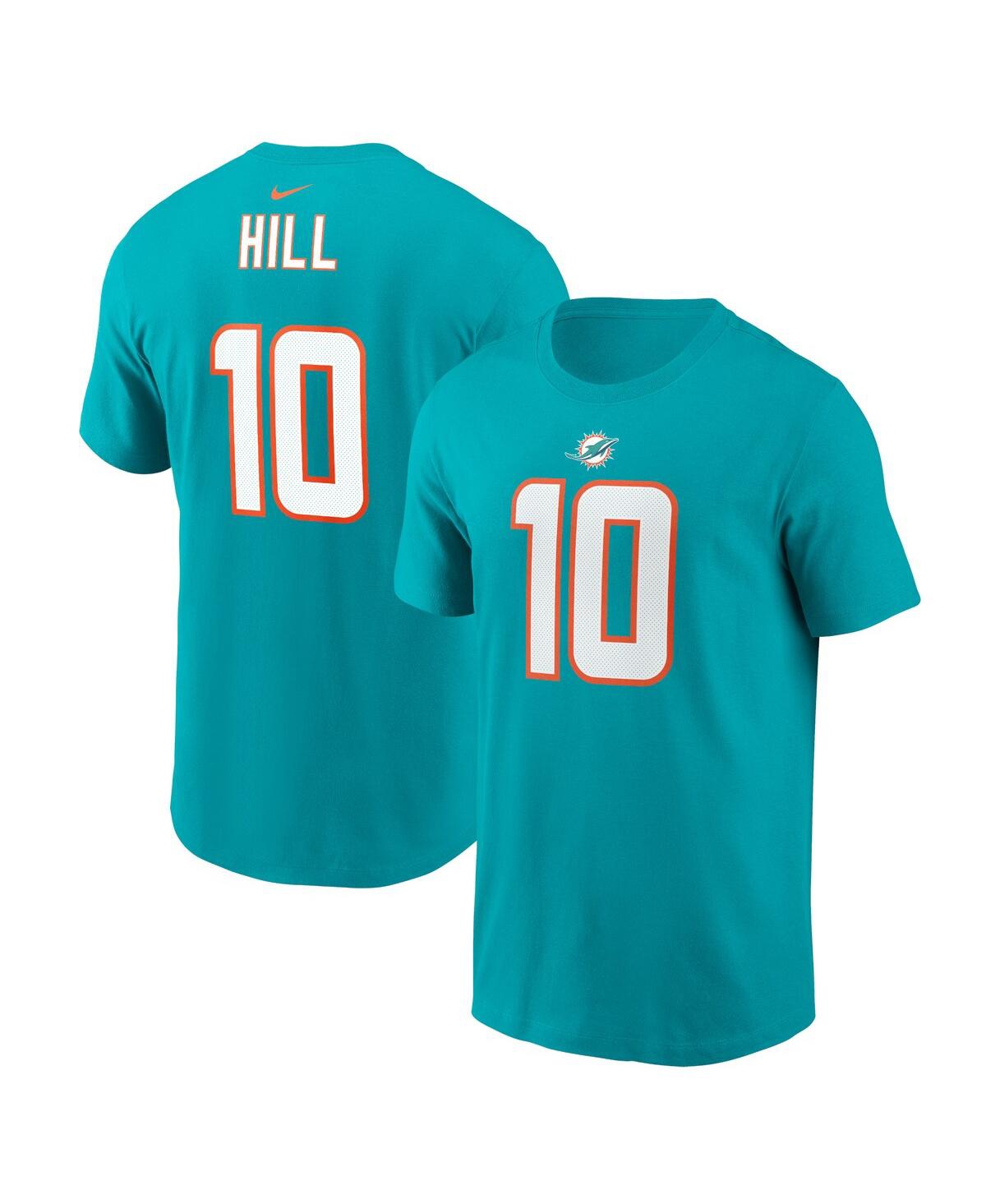 Nike Men's  Tyreek Hill Aqua Miami Dolphins Player Name & Number T-shirt In Aqua