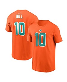 Men's Tyreek Hill Orange Miami Dolphins Player Name & Number T-shirt