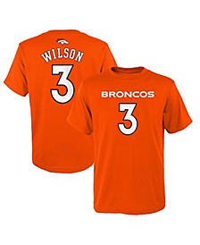 Boys Youth Russell Wilson Orange Denver Broncos Mainliner Player Name & Number T-shirt