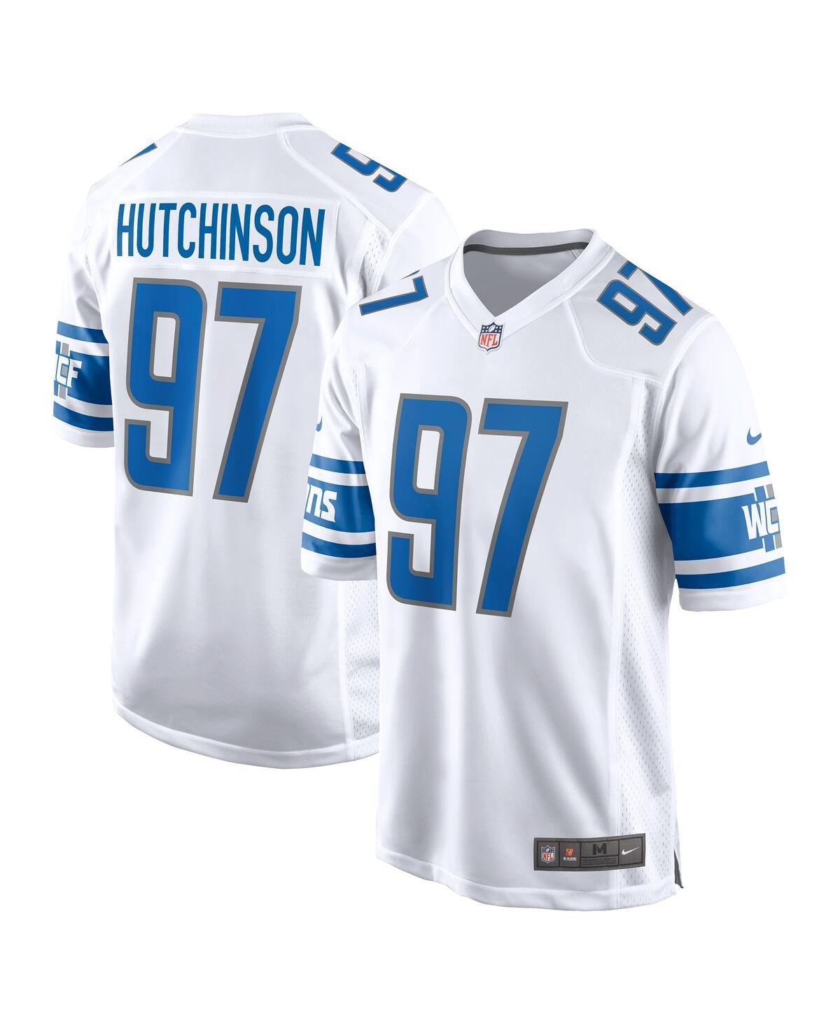 Men's Nike Aidan Hutchinson White Detroit Lions 2022 Nfl Draft First Round Pick Game Jersey