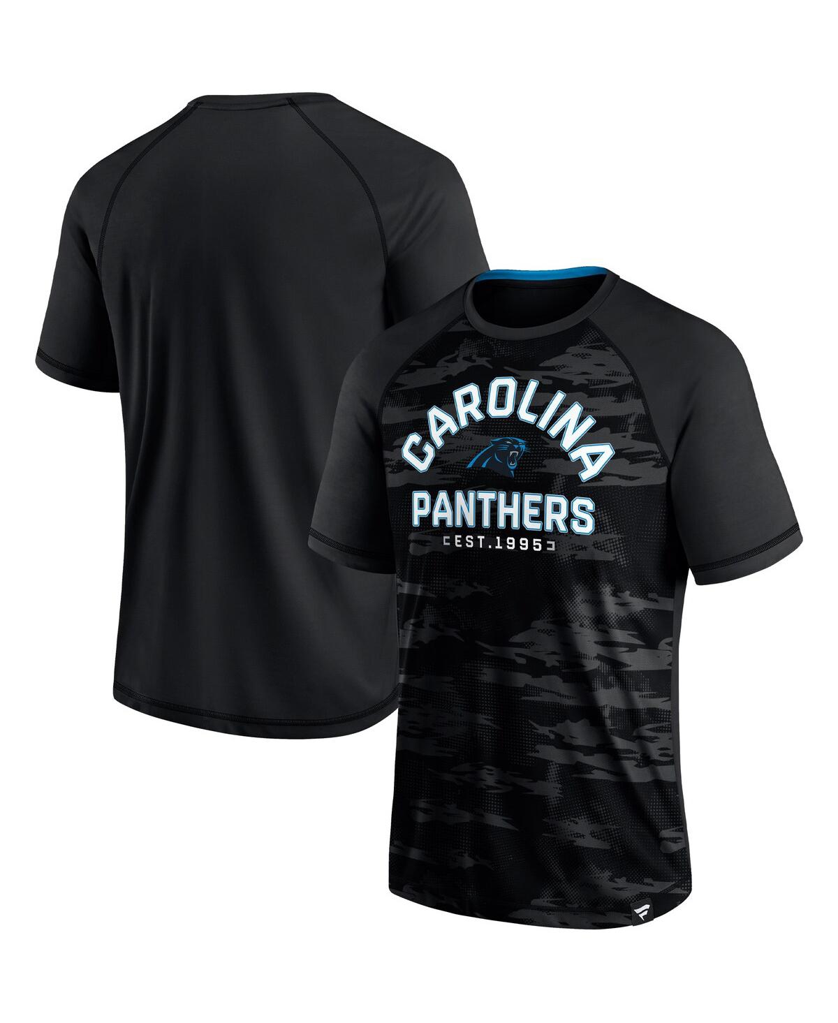 Fanatics Branded Black Carolina Panthers Hail Mary Raglan T-shirt In Black
