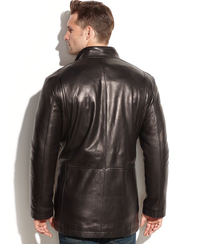 Cole Haan Smooth Leather Car Coat Macy s