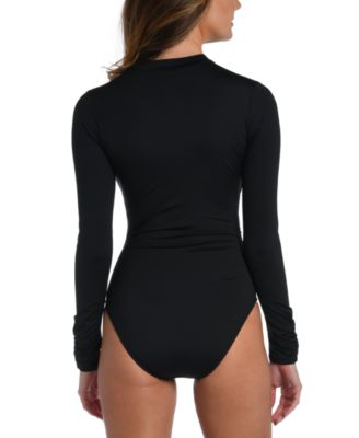 Women's Zip-Front Shirred Paddlesuit