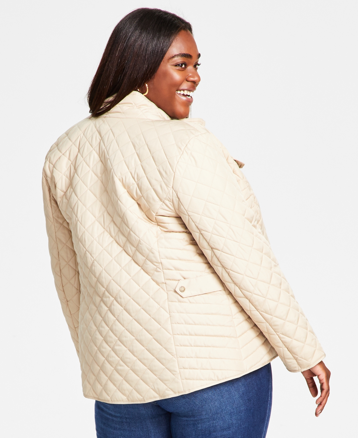 Tommy Hilfiger Plus Size Quilted Stand-Collar Jacket