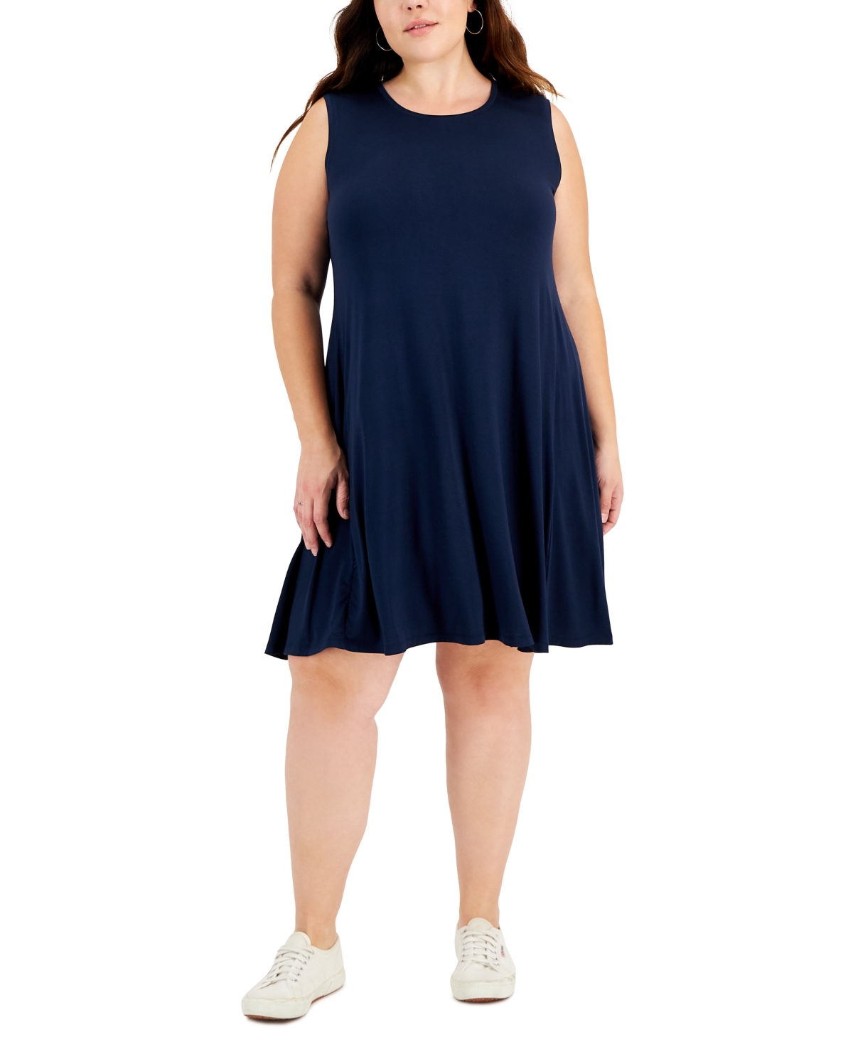 Style & Co Plus Size Sleeveless Flip Flop Dress, Created For Macy's In Industrial Blue