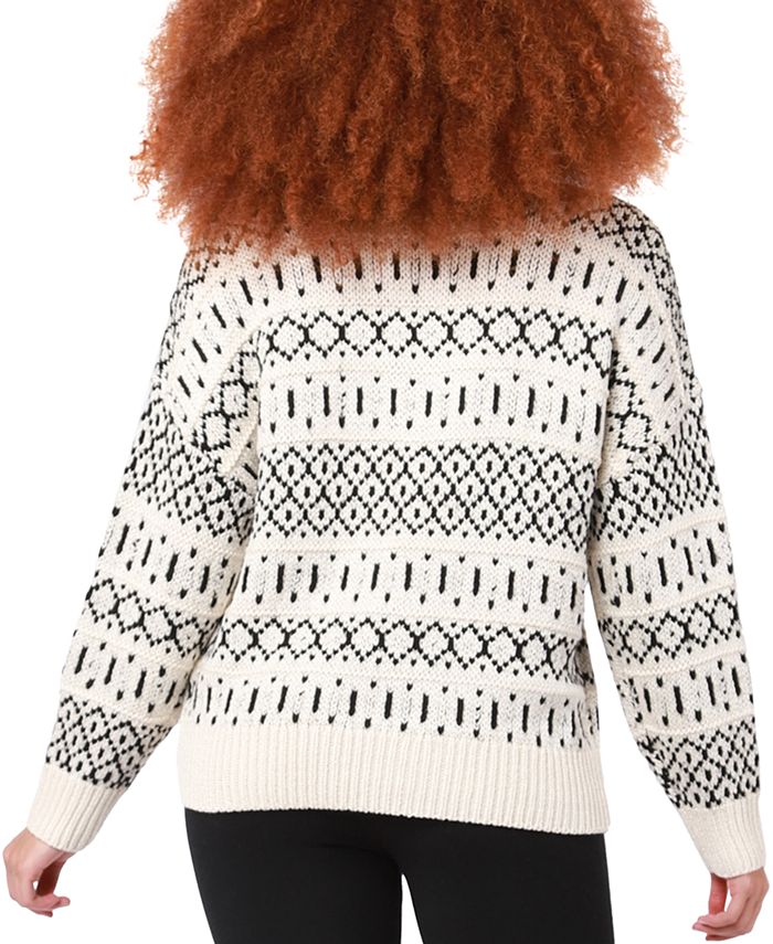 Black Tape Women's Long Sleeve Textured Cable Knit Sweater Macy's