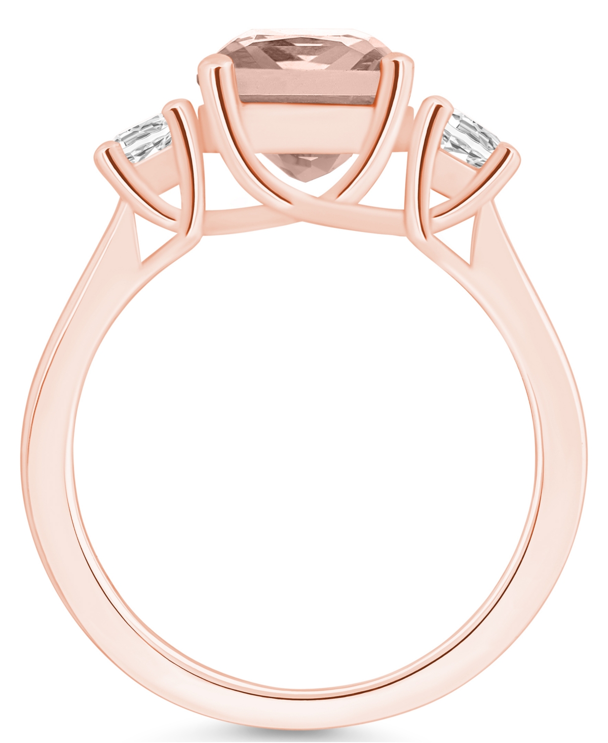 Macy's(2 ct. t.w.) and Diamond (1/3 ct. t.w.) Ring in 14K Rose Gold - Morganite