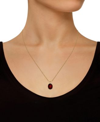 Garnet (3-1/10 ct. t.w.) Pendant Necklace in 14K Yellow Gold