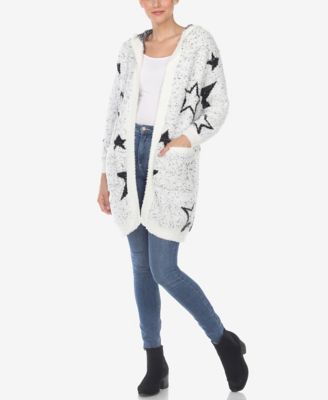 Women's Hooded Open Front Sherpa Cardigan