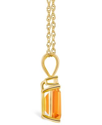 Citrine and Diamond Accent Pendant Necklace (2-1/4 ct.t.w) 14K White Gold or 14K Yellow Gold