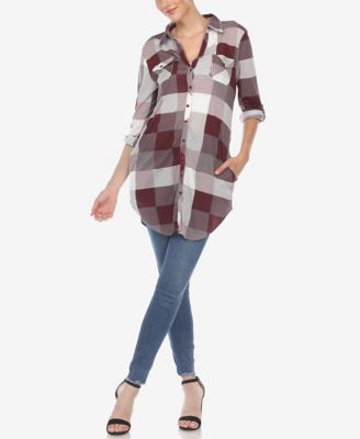 Women's Plaid Tunic Shirt