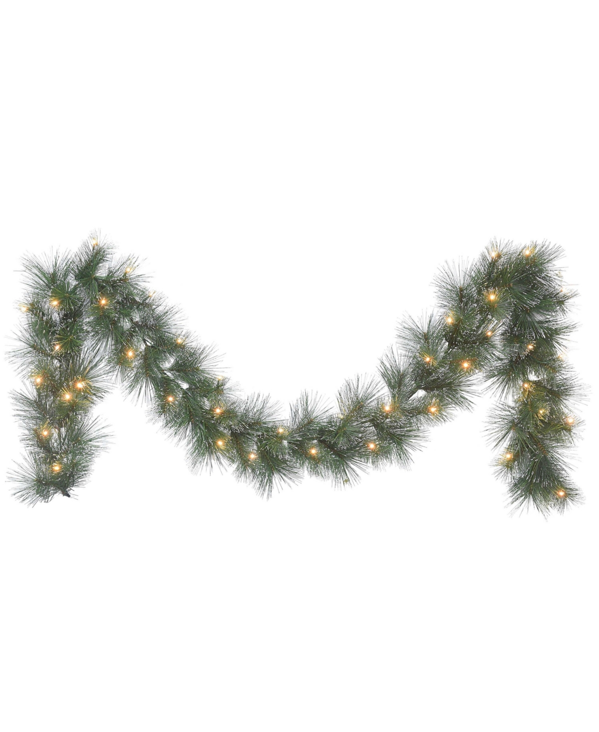 B/O Glittery Garland with 50 Warm White Led Lit, 70 Tips