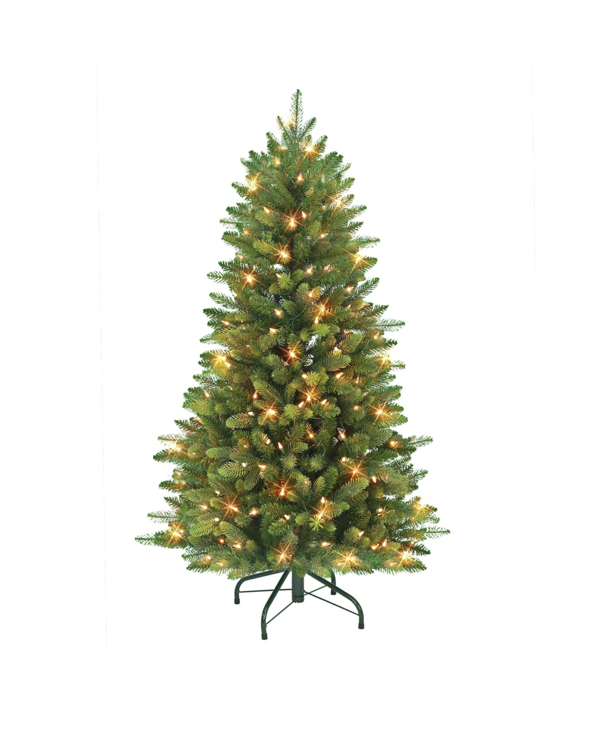 Puleo 4.5' Pre-lit Slim Westford Spruce Tree With Clear Incandescent Lights, 707 Tips In Green