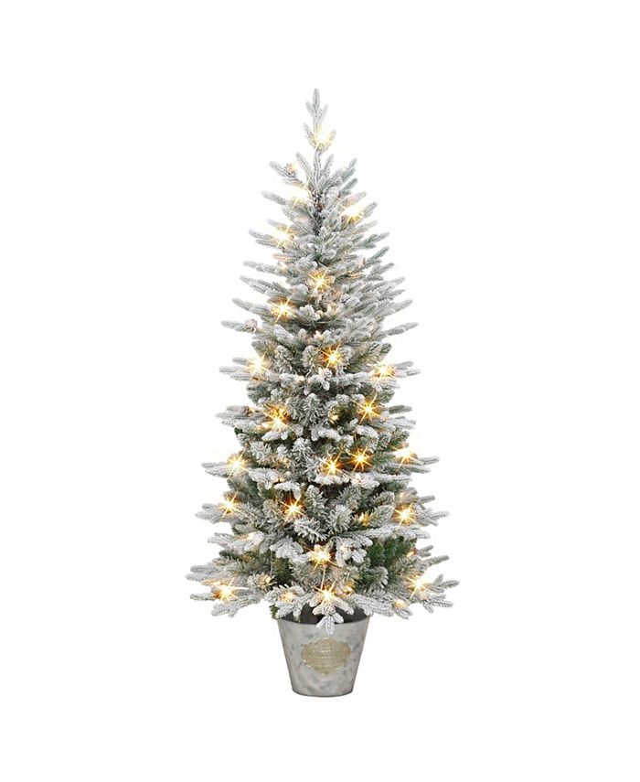 Puleo 6' PreLit Flocked Tree with 250 Underwriters Laboratories Clear