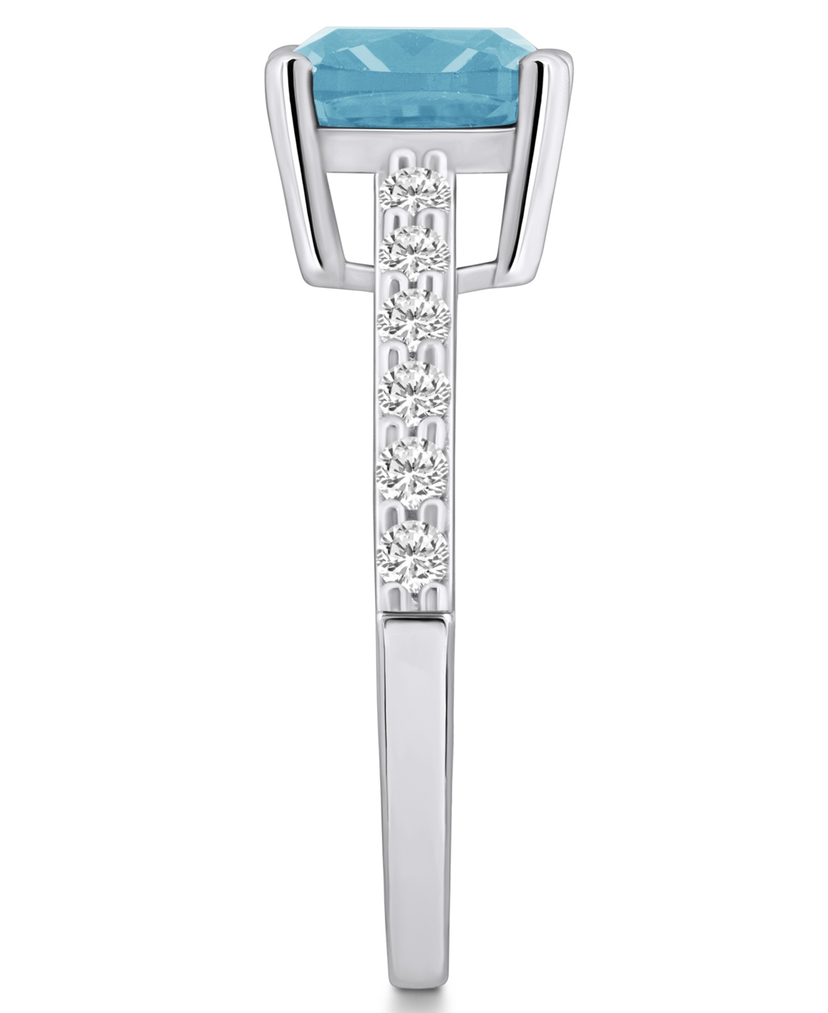Macy's(2 Ct. T.w.) and Diamond (1/3 Ct. T.w.) Ring in 14K White Gold - Aquamarine