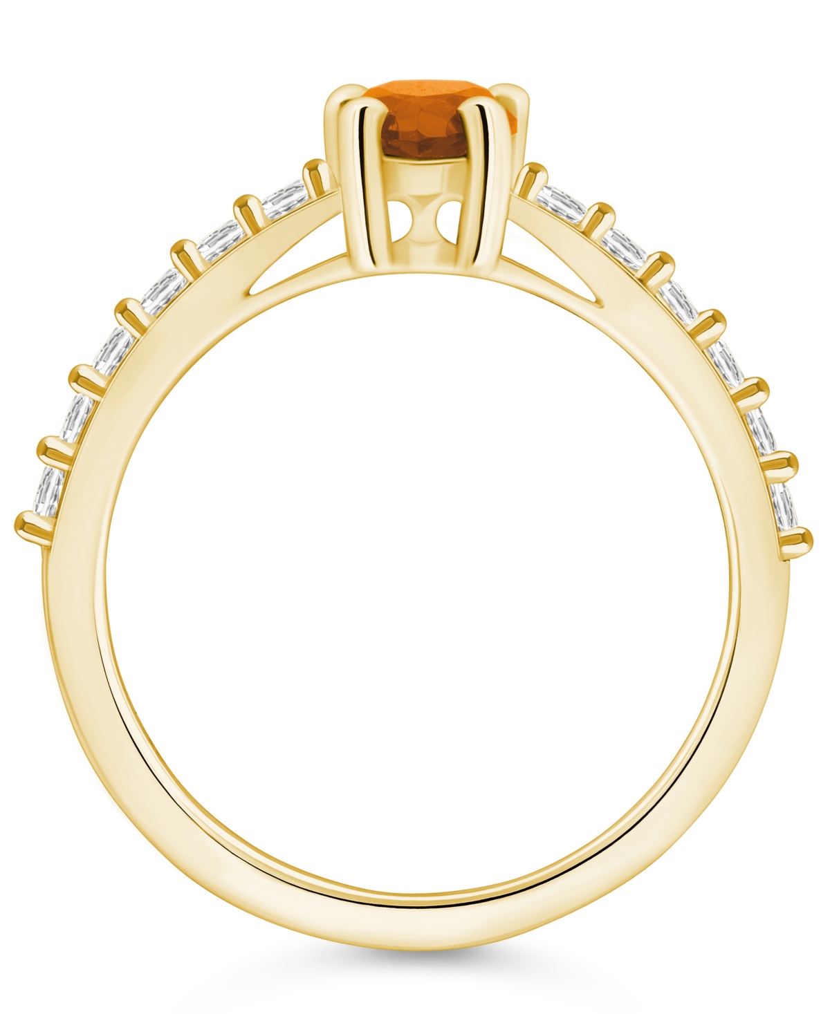 Macy's(7/8 Ct. T.w.) and Diamond (1/3 Ct. T.w.) Ring in 14K Yellow Gold - Citrine