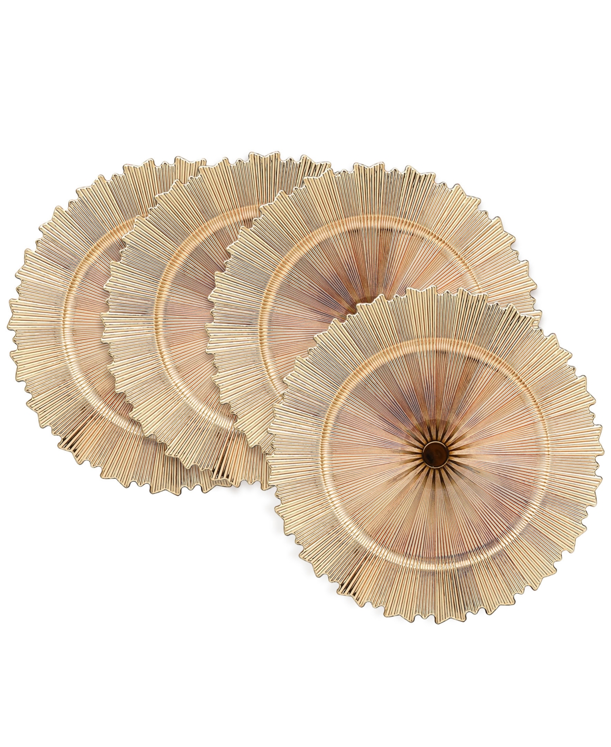 American Atelier Star Set of 4 Electroplated Charger Plates, Service For 4 - Gold-Tone