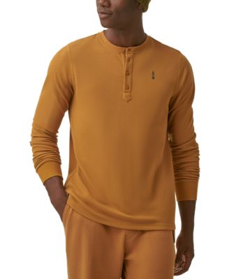 BASS OUTDOOR - Men's Camden Waffle-Knit Long-Sleeve Henley