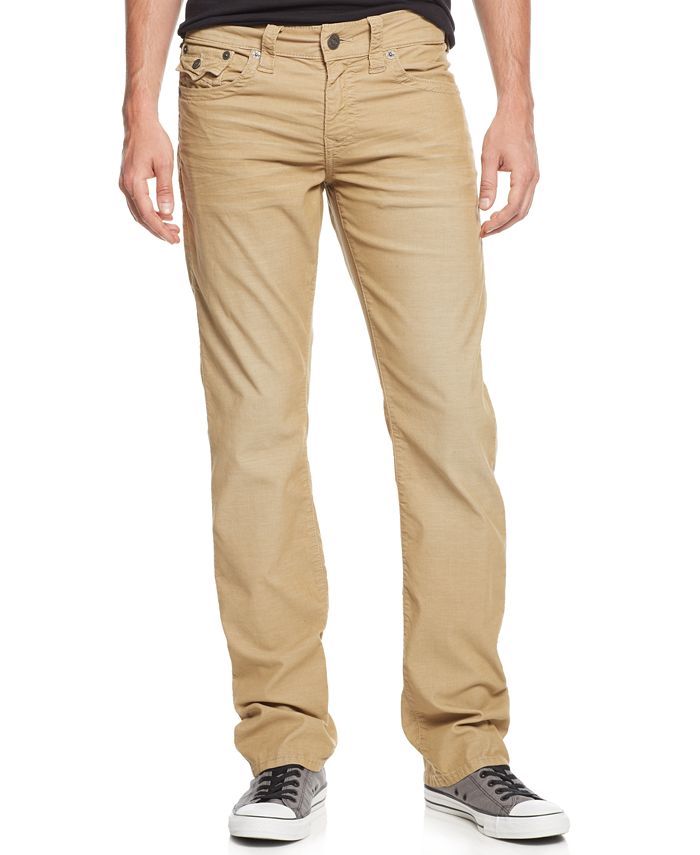 True Religion Men's Ricky Relaxed Straight Fit Corduroy Pants - Macy's