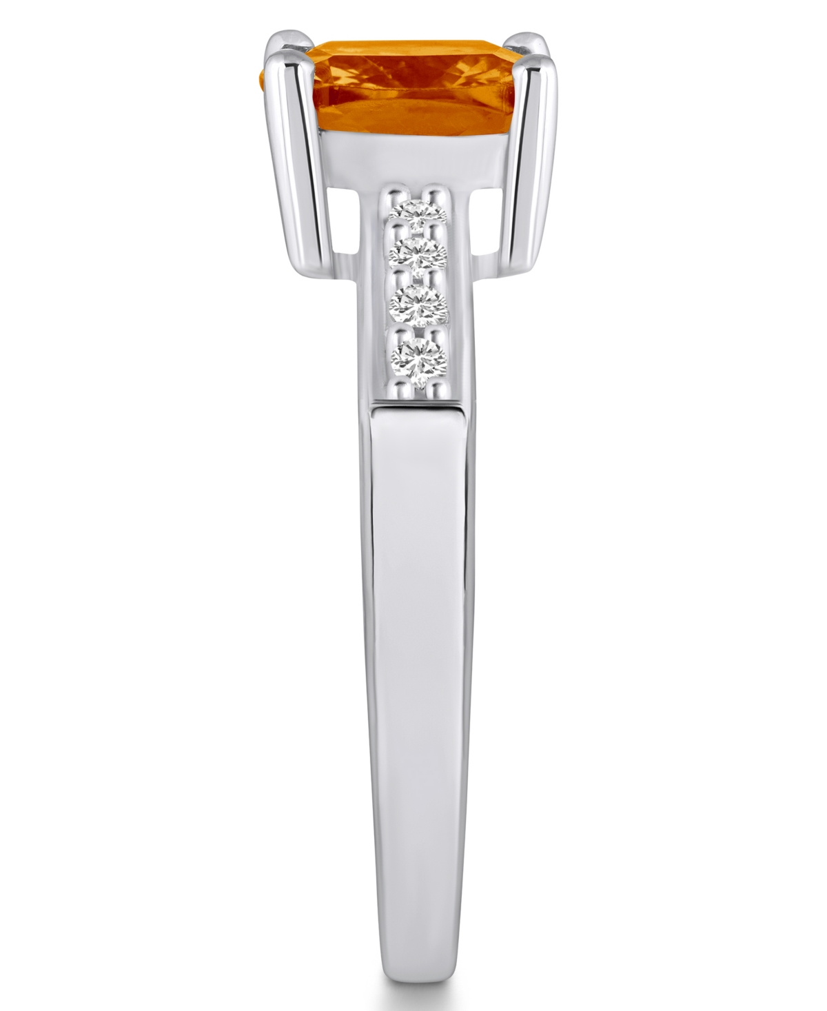 Macy'sand Diamond Ring (2 ct.t.w and 1/8 ct.t.w) 14K White Gold - Citrine