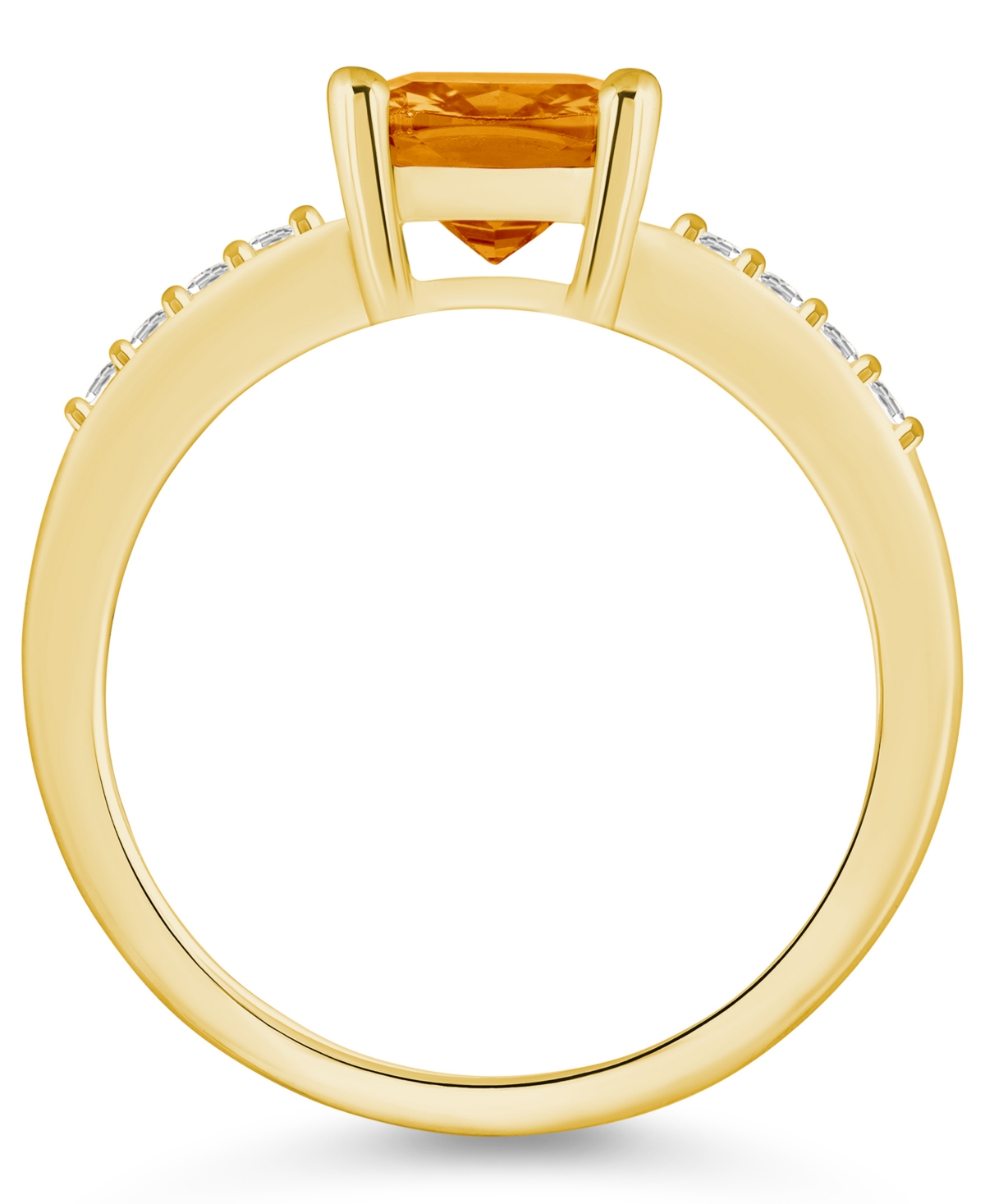 Macy'sand Diamond Ring (2 ct.t.w and 1/8 ct.t.w) 14K Yellow Gold - Citrine