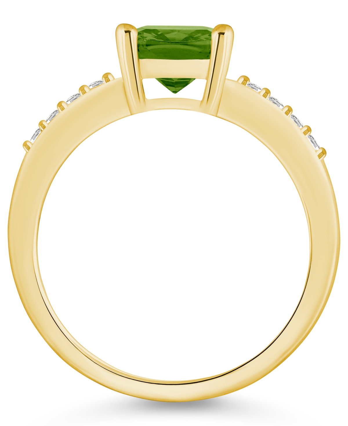 Macy'sand Diamond Ring (2-3/8 ct.t.w and 1/8 ct.t.w) 14K Yellow Gold - Peridot