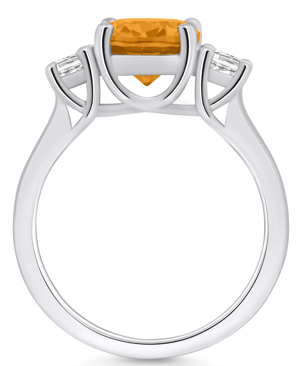 Macy'sand Diamond Ring (2-1/2 ct.t.w and 1/3 ct.t.w) 14K White Gold - Citrine