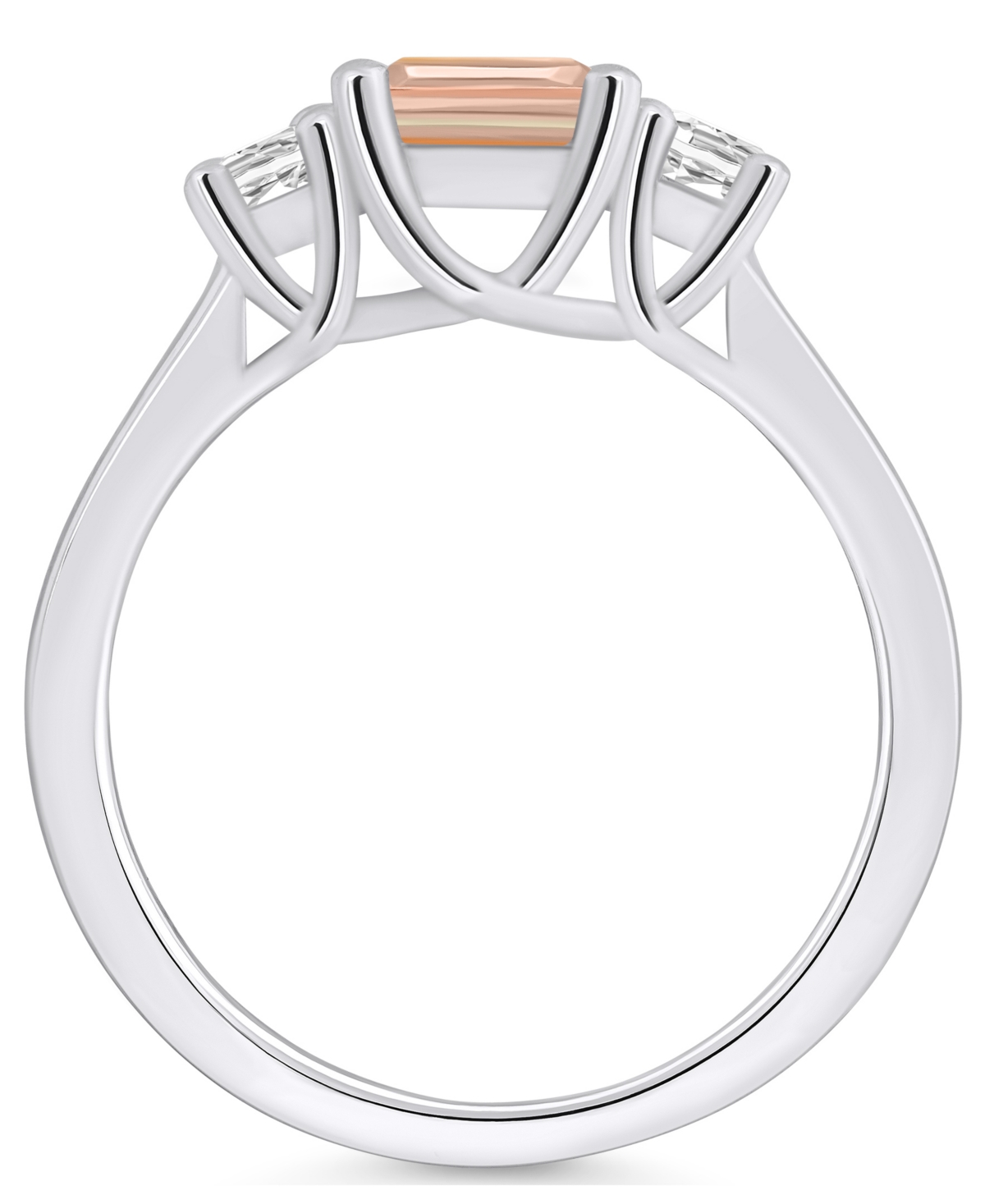 Macy'sand Diamond Ring (1-3/8 ct.t.w and 1/4 ct.t.w) 14K White Gold - Morganite