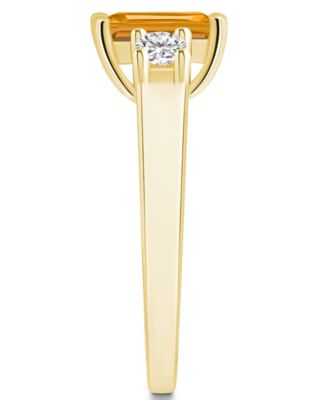 Citrine and Diamond Ring (1-5/8 ct.t.w and 1/4 ct.t.w) 14K Yellow Gold