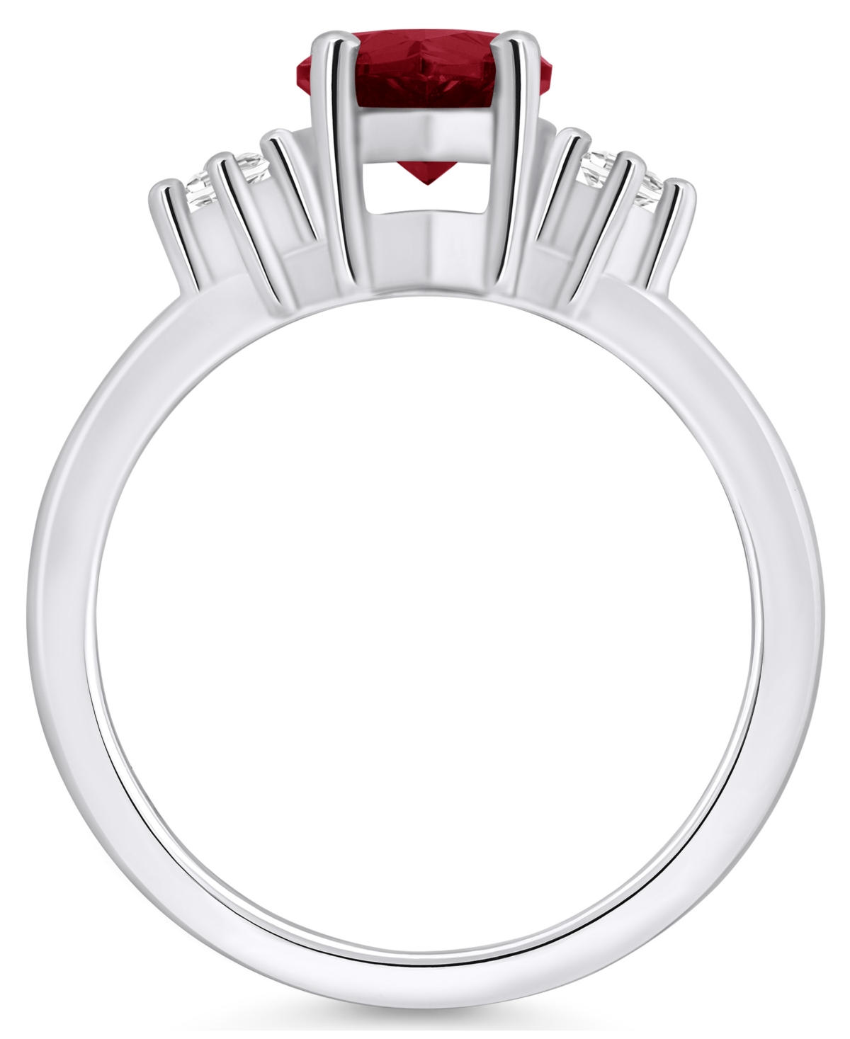 Macy'sand Diamond Ring (1-3/4 ct.t.w and 1/10 ct.t.w) 14K White Gold - Garnet