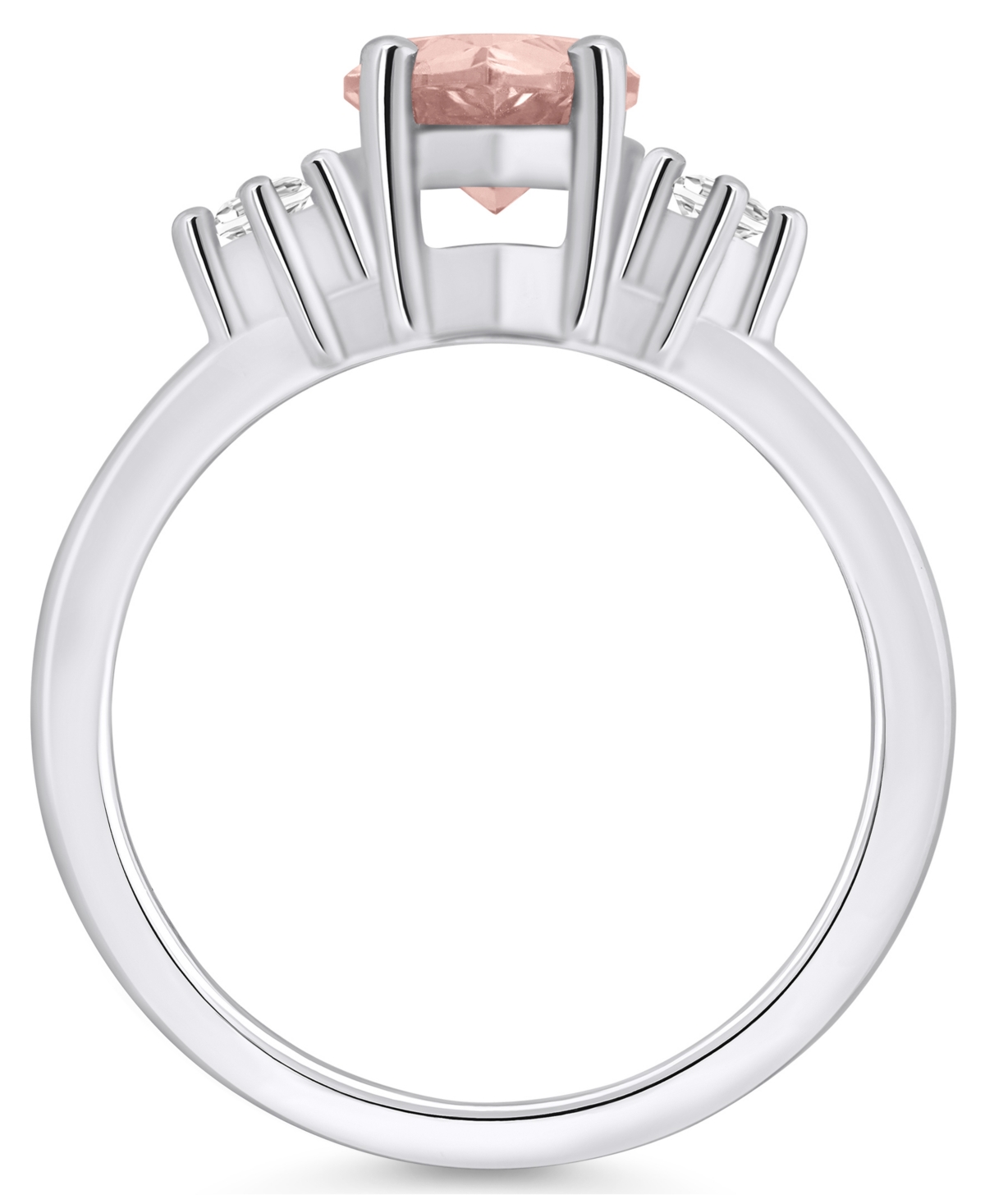 Macy'sand Diamond Ring (1-5/8 ct.t.w and 1/10 ct.t.w) 14K White Gold - Morganite